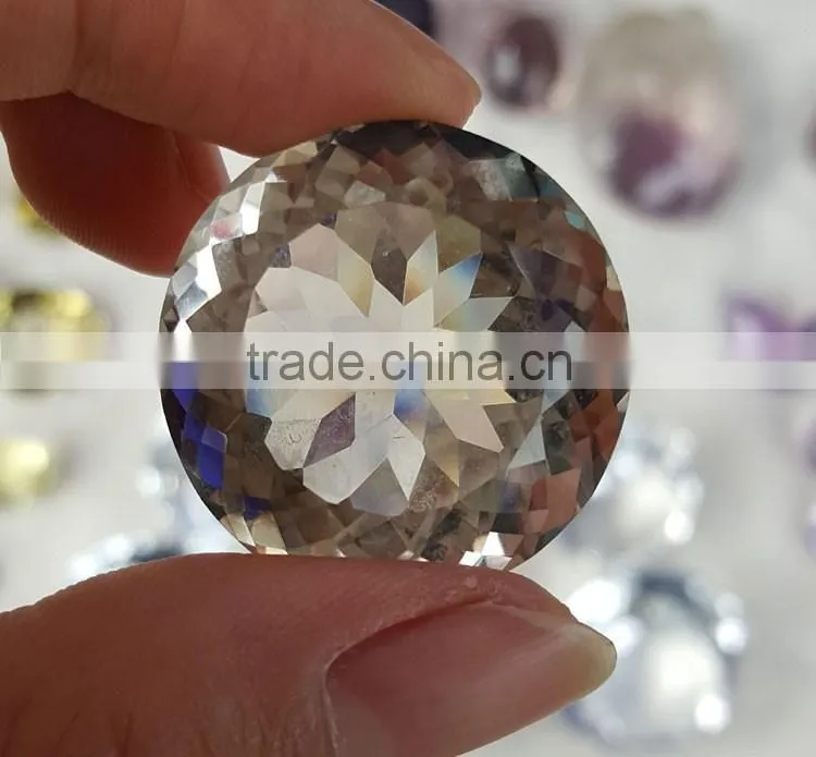 Faceted Smoky Clear White Crystal Pendants Beads
