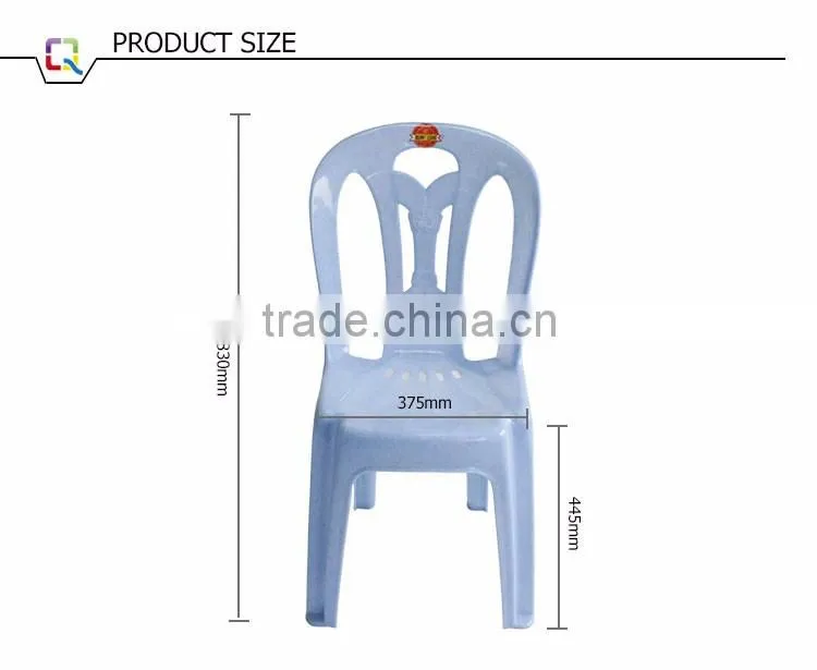 Blue Armless Restaurant Plastic Chairs