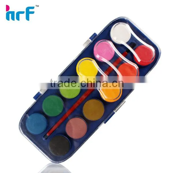 Large 21 Color Round Water Color Paint with Art Brush