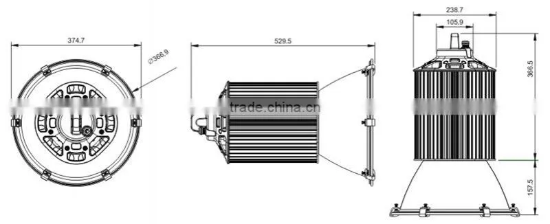 Shenzhen IP65 led high bay light fixture for led industrial lighting 200W LED high bay lights