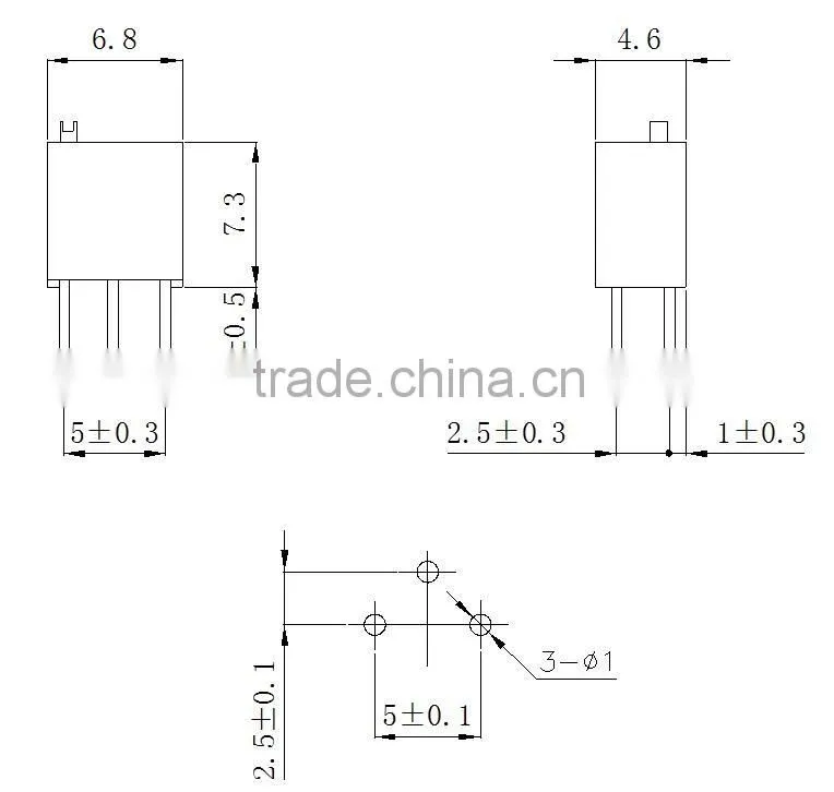 3266W multi-turns 0.25w b10k potentiometer