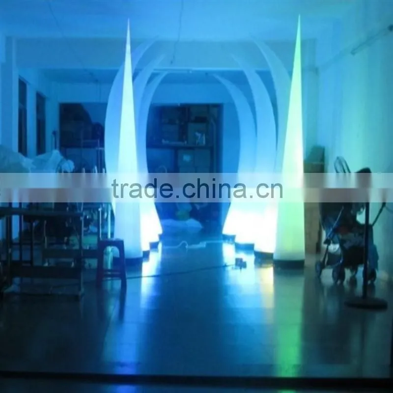 hot sale wedding stage decoration inflatable light column with LED / inflatable led pillar light for sale