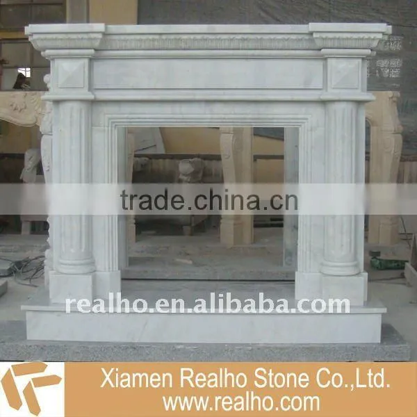 guangxi white marble carving fireplace