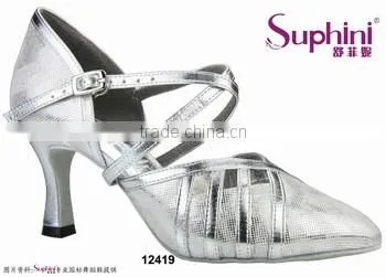 eye-catching silver women ballroom dance shoes