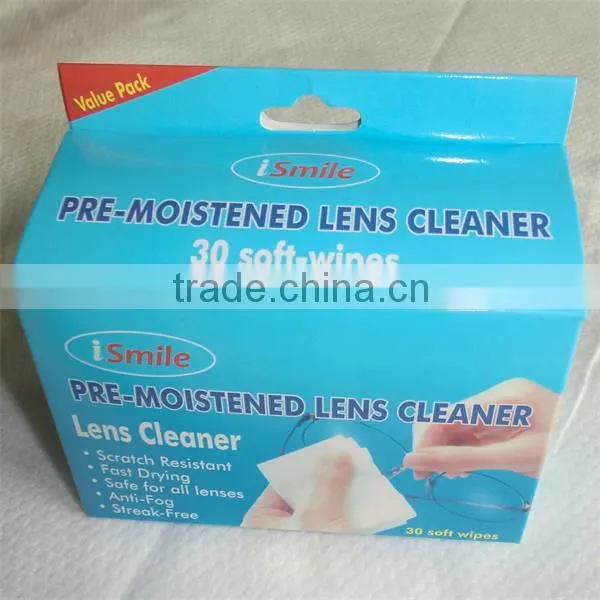 single packed glasses wipe, mobile screen cleaner with wet strength paper