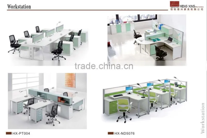 Aluminum frame design workstation 2 person wooden office cubicle (HX-PT630)