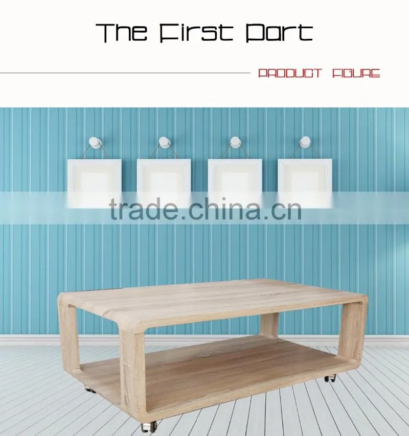 Good Quality Living Room Furniture MDF Coffee Table with Wheels