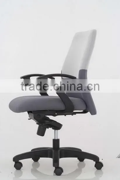 Fabric swivle office Computer chair with pp armrest and nylon base