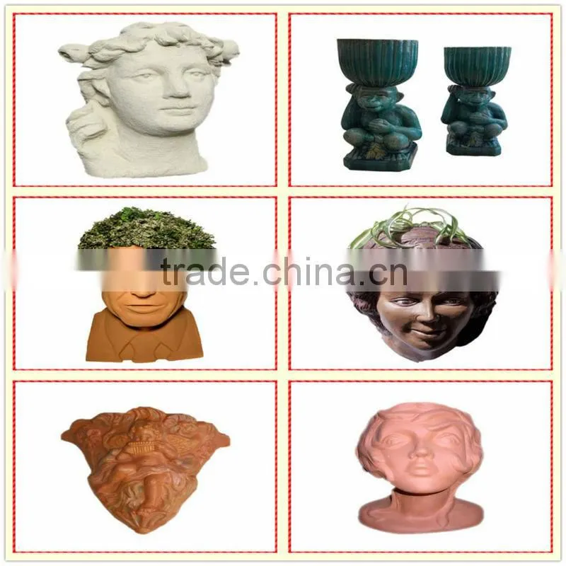 Unique custom baby angel garden clay head planter