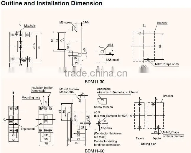 BDM11 MT MOULDED CASE CIRCUIT BREAKER 200A 3P MCCB