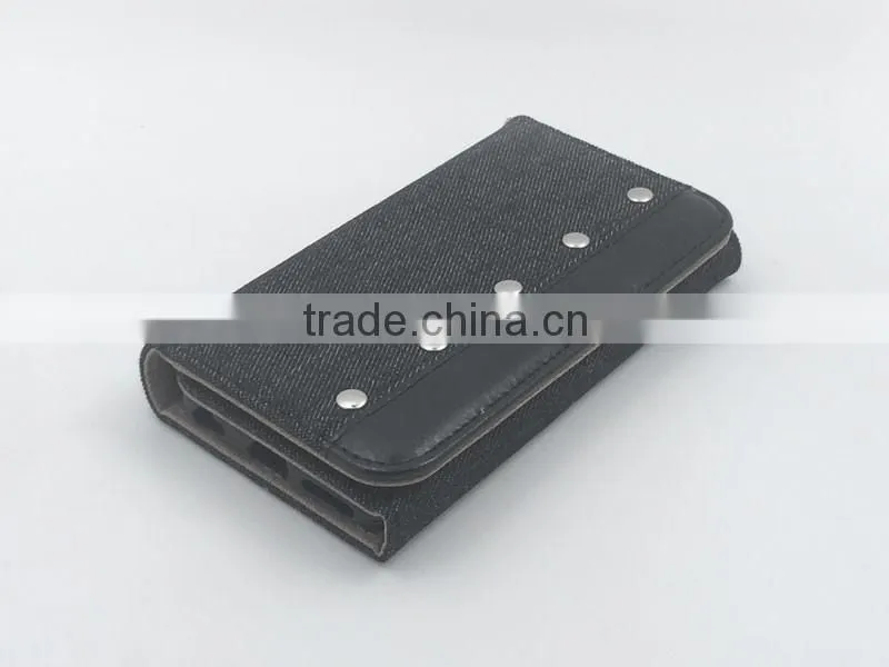 with ID card slot denim mobile phone leather flip cover case for oppo neo 7 a37