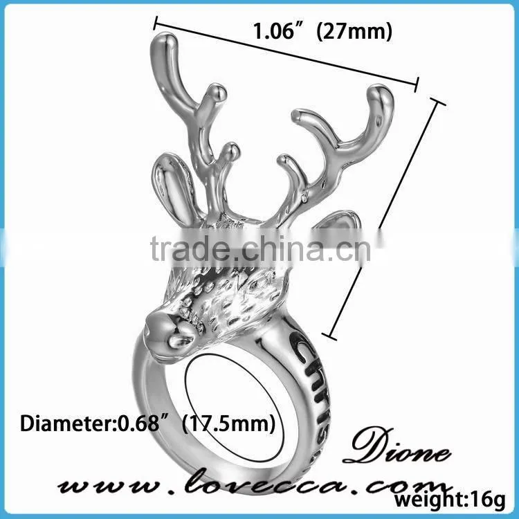 New Design personalized Punk Silver dear rings classic fashion Christmas rings
