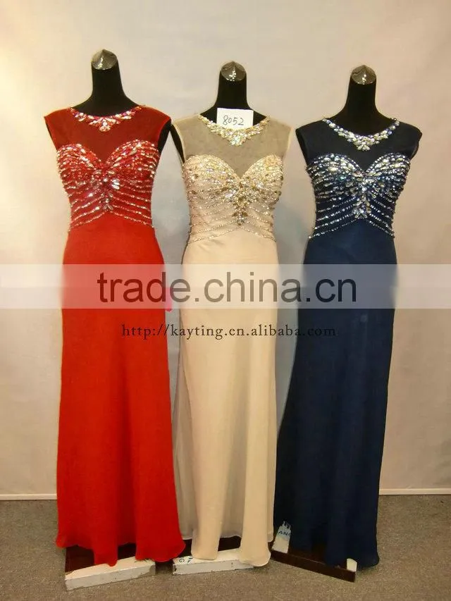 Elegant sleeveless special design style formal evening dress
