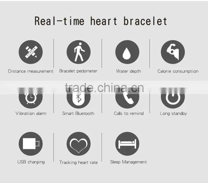 smart wristband heart rate monitor smart bracelet Bluetooth Pedometer for smart phone long stand by