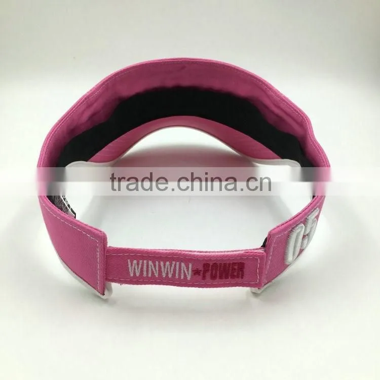 100% cotton twill 3D embroidery sun visor hats ladies