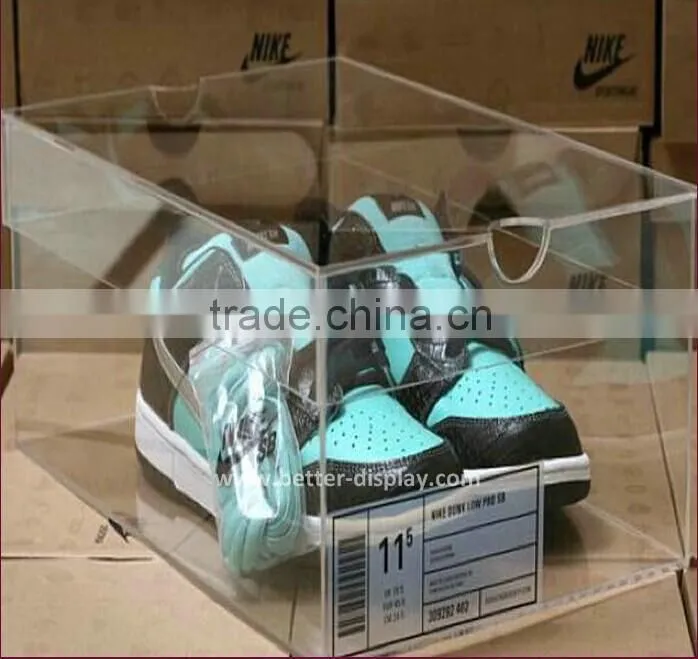 acrylic clear hard plastic shoe box wholesale