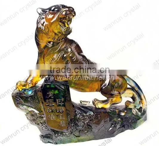 pate de verre crystal hotel decoration of blue matt dolphin sculpture