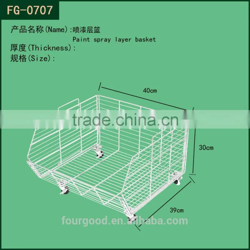 Wholesale metal wire mesh basket,wire display basket for gridwall pegboard