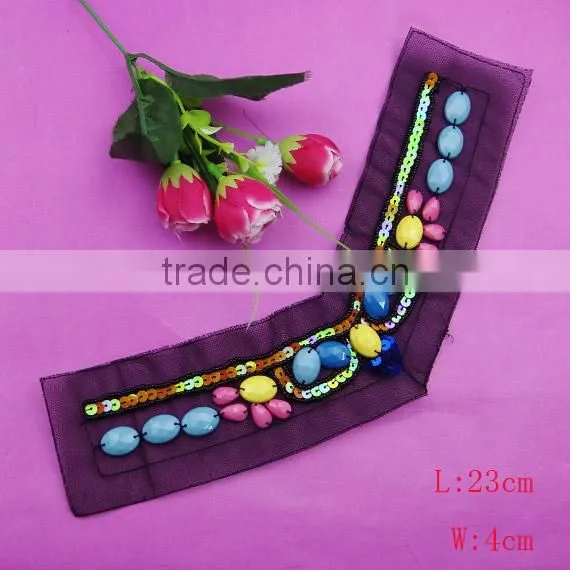 2016 top quality latest fashion design handmade beaded collars