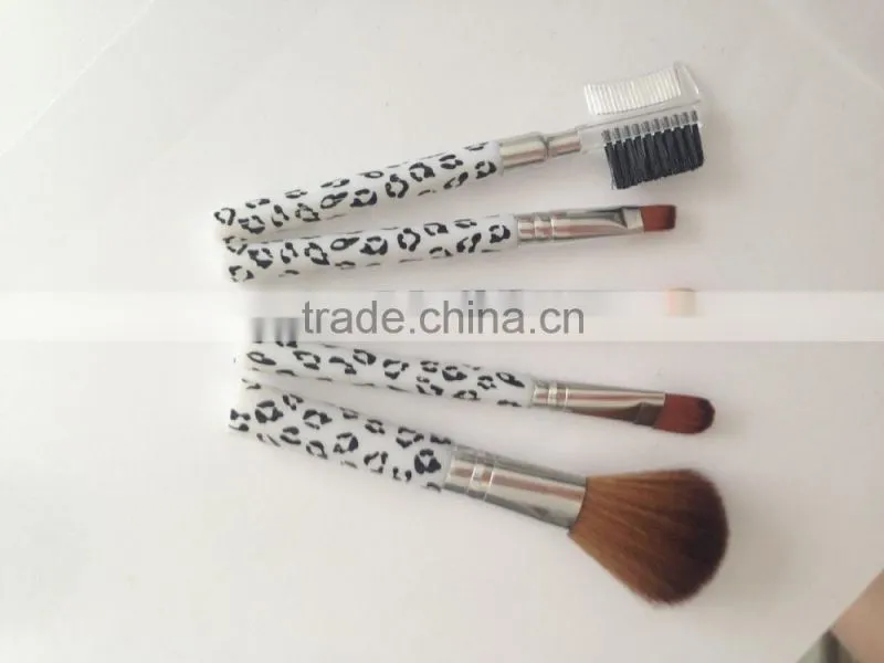 Professional 5pcs wood handle Nylon Natural Hair Make Up Brushes Set
