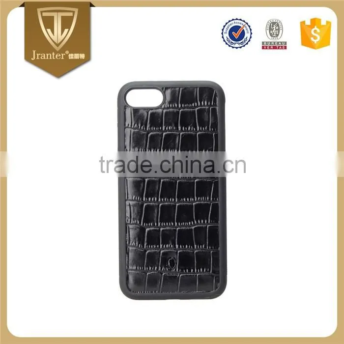 Professional Manufacturer embossed crocodile pattern leather cover for iphone 7 case