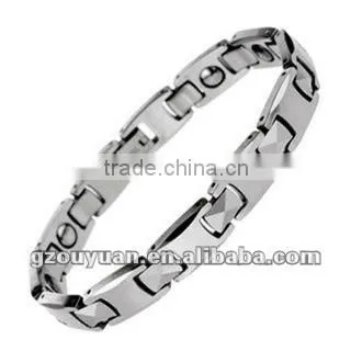 High polished magnetic tungsten bracelet, Faceted fashion tungsten bracelet