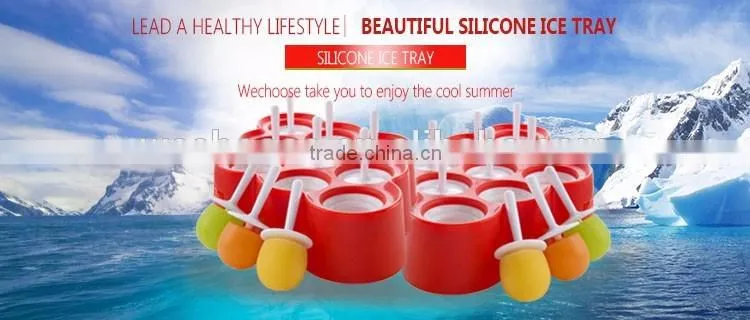 Wholesale convenience goods silicone ice cube tray with lid Eco-Friendly durable juice popsicle ice cube mold