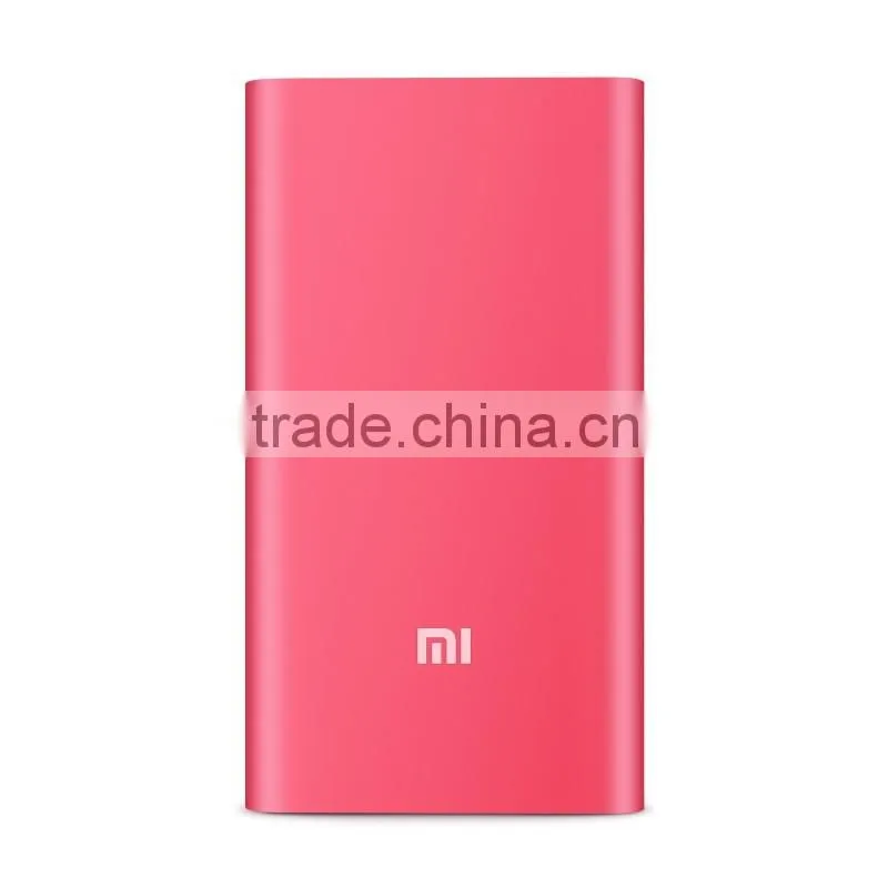 Super Slim 9.9mm Xiaomi Power Bank 5000mAh original, Portable Mobile Baterry Smart Powerbank 5000mAh Charger, Red and Silver