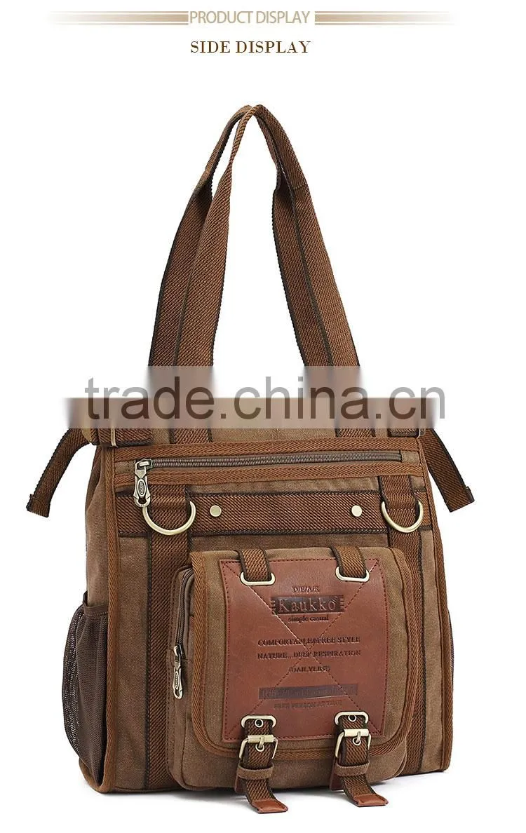2016 new design canvas travel shoulder bag for men