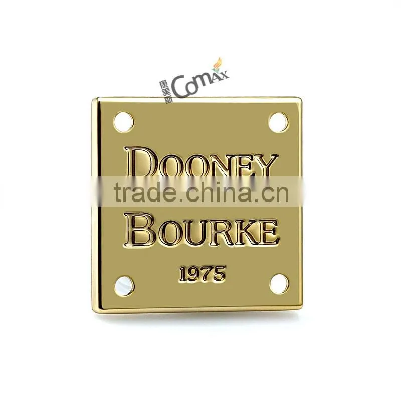 Factory supply custom metal logo plate for handbags