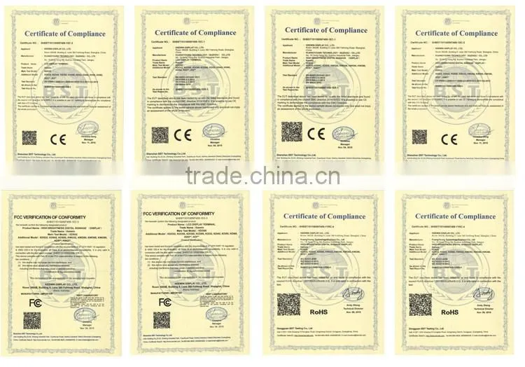 43" high brightness outdoor advertising lcd displays with FCC CE Rohs CCC certificates