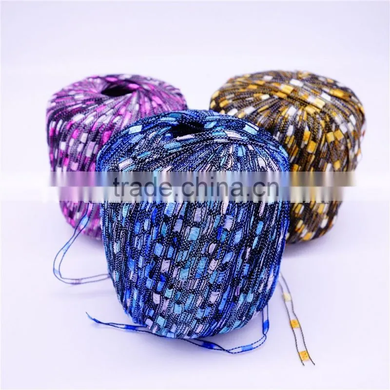 nylon / polyester Material and Hand Knitting Style fancy yarn for knitting scarf fancy yarn yarn hand knitting