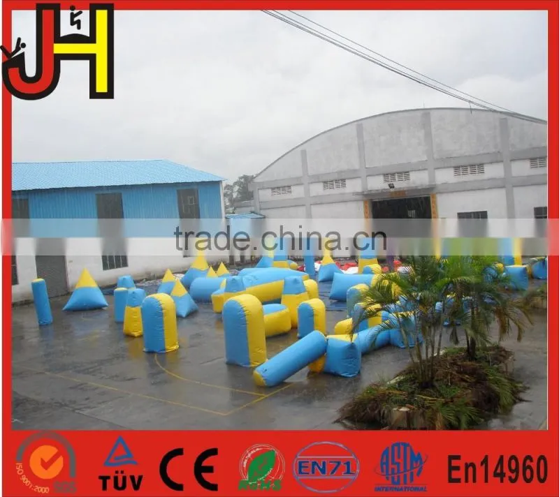 Air tight inflatable paintball barriers, paintball inflatable bunkers, inflatable movable barriers
