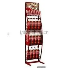 Supurmarket advertisng metal floor standing/ soda bottle display rack