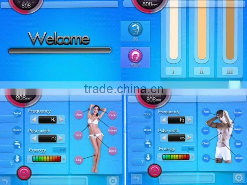 Diode laser dark skin hair removal! cooling gel laser hair removal