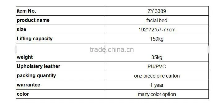 Solid wood legs portable facial bed with heigh density sponge