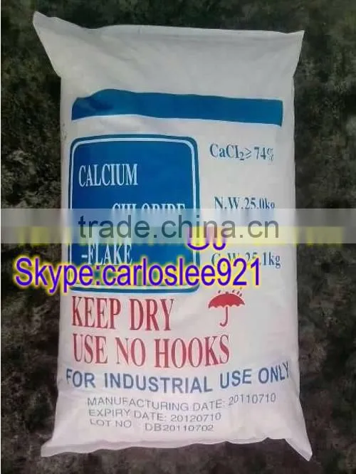High Quality Best Price Calcium Cloride 74% Flakes as snow-melting agent