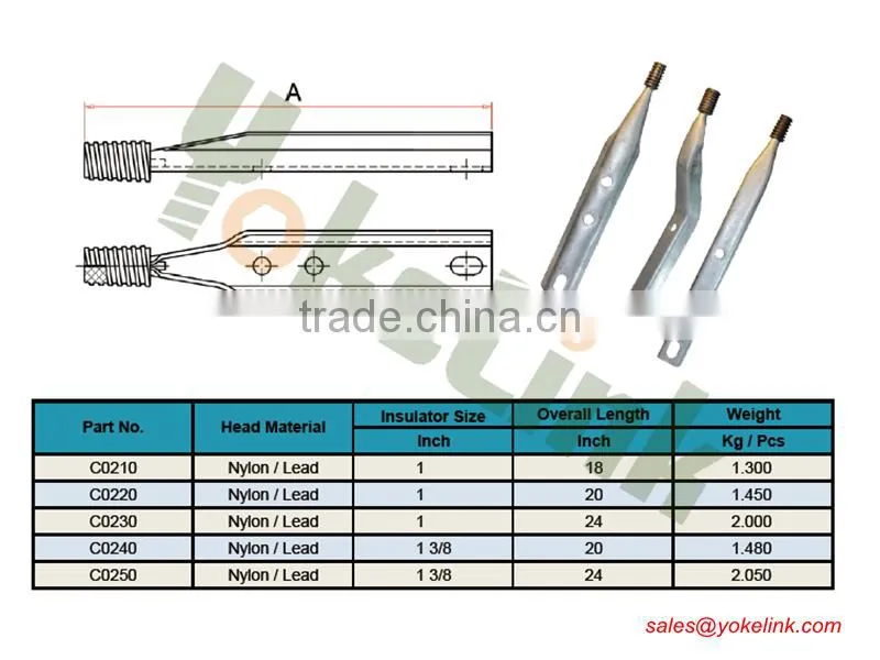 Nylon thread Clamp bolt pole top pin for electric accessories