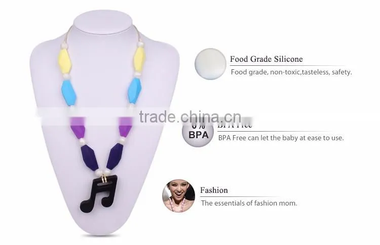 Baby Silicone Teething Necklace For Mom To Wear, 100% BPA FREE