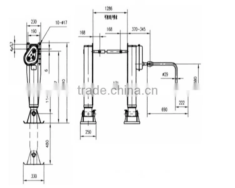 28t supporting leg for 40FT low bed semi trailer parts