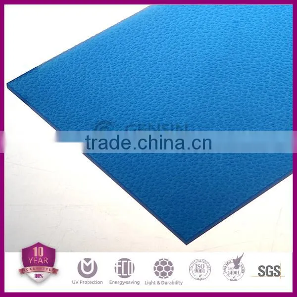 1.8mm Embossed Sheet Polycarbonate UV Coating 100% Virgin GE Raw Material 1220*30500mm In Roll Wholesale Low Price High Quality