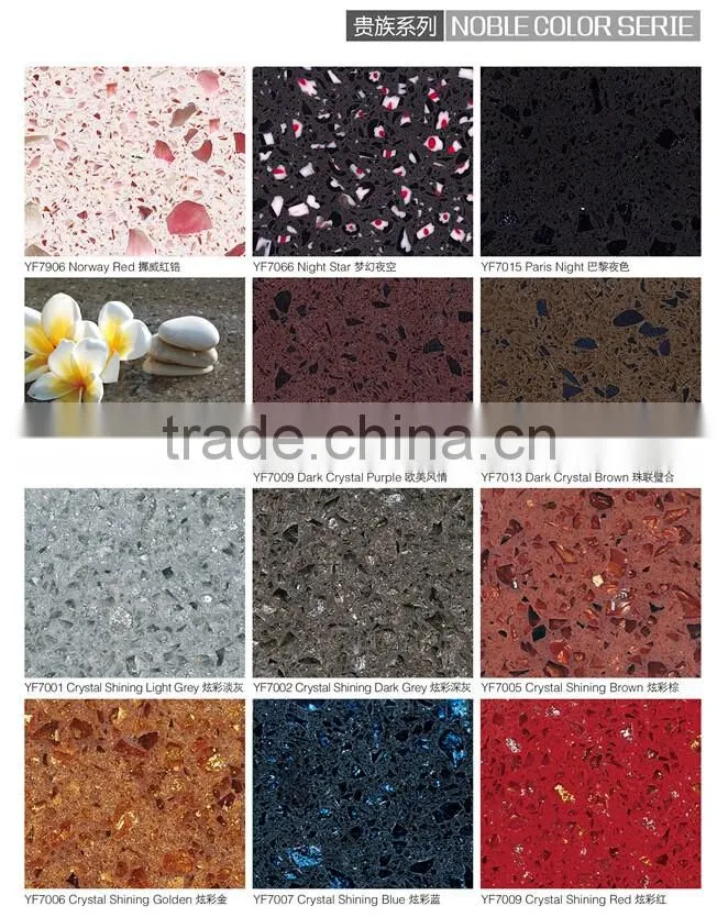 Color grey artificial quartz stone countertop for sale