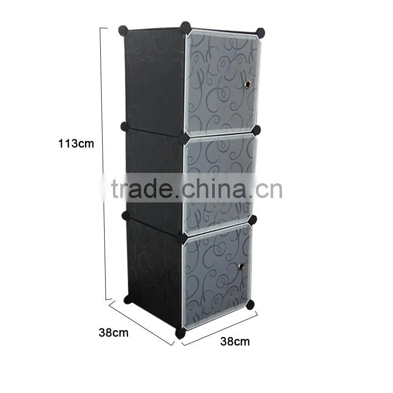 Portable White Color PP Modular Storage Cubes 35*35 cm Solid Panels-3 cubes
