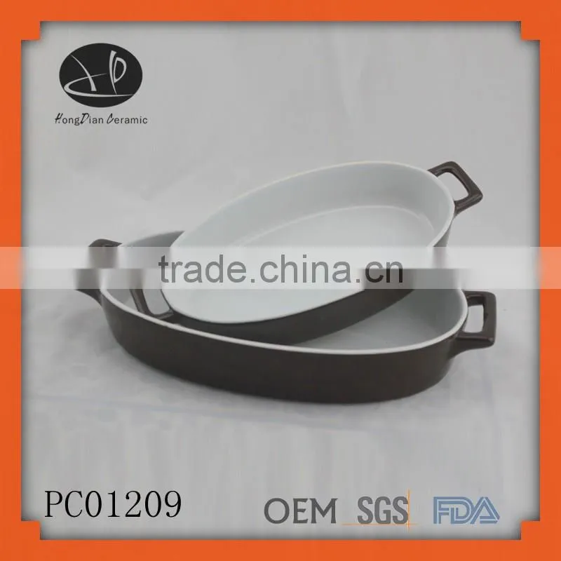wholesale ceramic bakeware , microwave baking pan , SET OF 2PCS BAKE PLATE