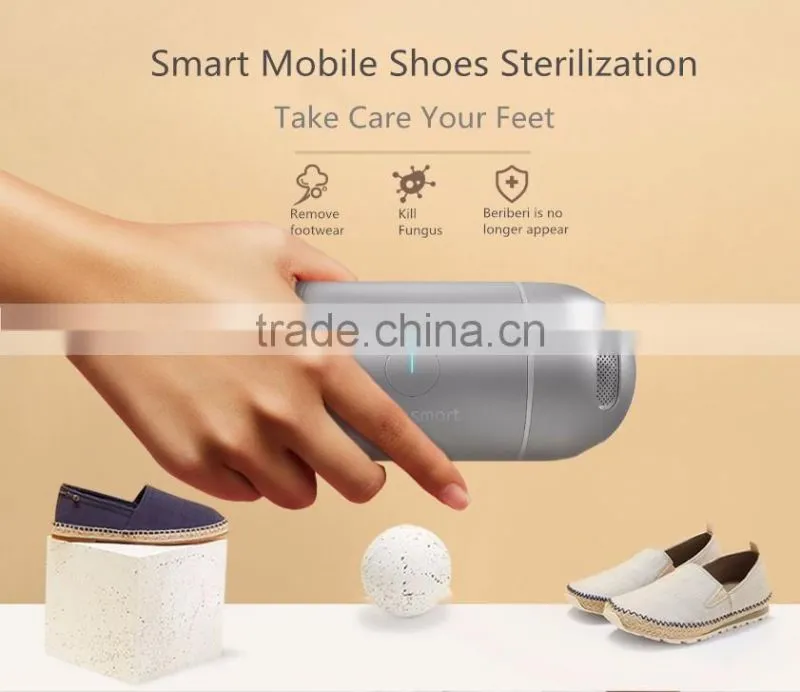 2017 New Arrival Innovative Smart Mobile APP Control Shoe Sterilizer, Mini Aluminum Capsule Design Oxygen Anion Shoe Sterilizer