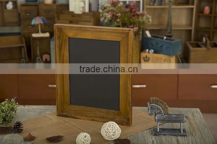 Wholesale Wooden Antique Chalkboard With Wooden Frame and Hooks Can Be Hung Zakka Vintage Style Furnishing Articles 39*39*40cm