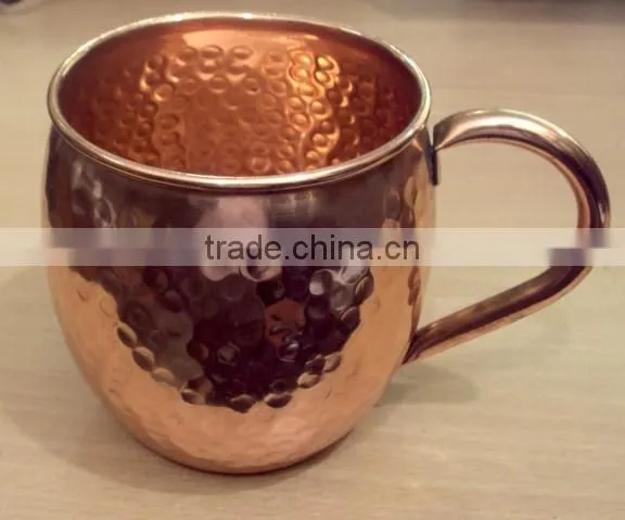 AMAZON BEST SELLING FDA APPROVED 470 ML 100% PURE COPPER BARREL HAMMERED MOSCOW MULE MUG