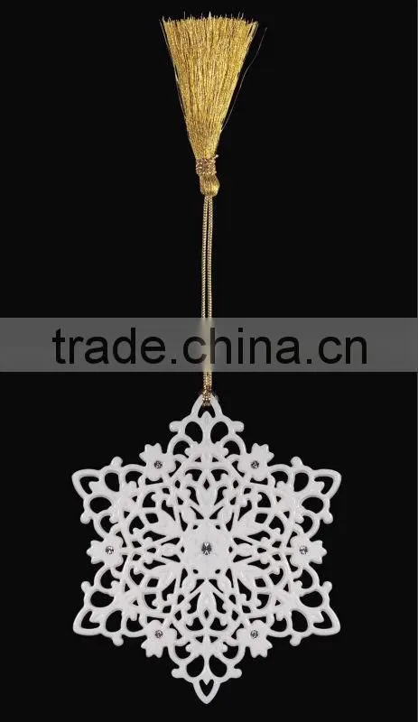 Hot Sale Porcelain Christmas Dove Hanging Ornament Stand with Porcelain Ball Pendant WS331-SS10098B
