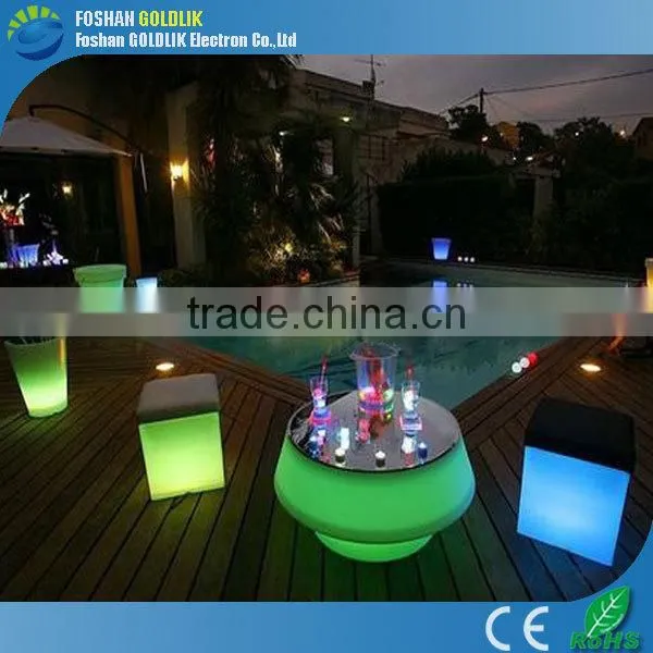 Coffee Shop Fashion Lighted Furniture LED Light Round Table Sale
