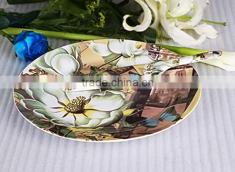 Porcelain Holiday Decorations Cake Plate with Server,Perfect designs for Celebration